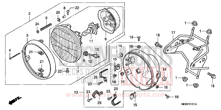 PROJECTEUR (CBF600N/NA) de CBF600N ABS NOIR (NH1) 2004